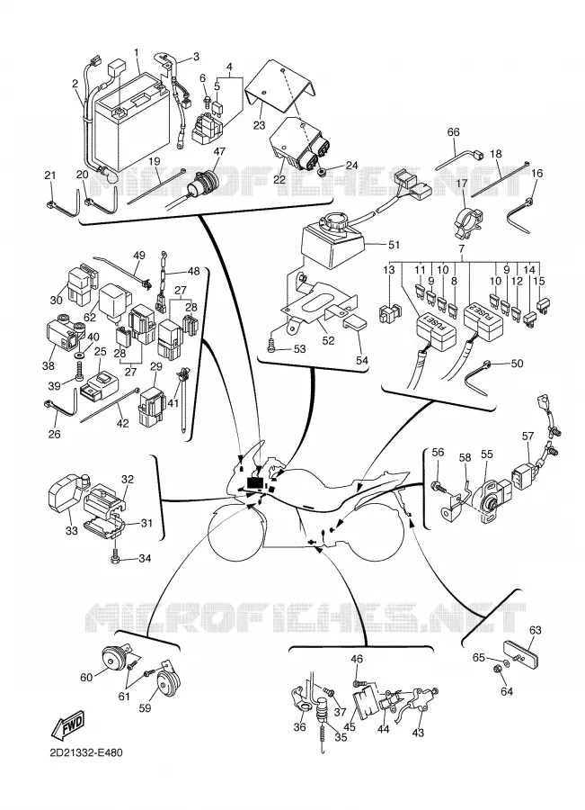 PARTIE ELECTRIQUE 2 Yamaha MOTO 1300 2006 FJR AS ABS  FJR1300AS
