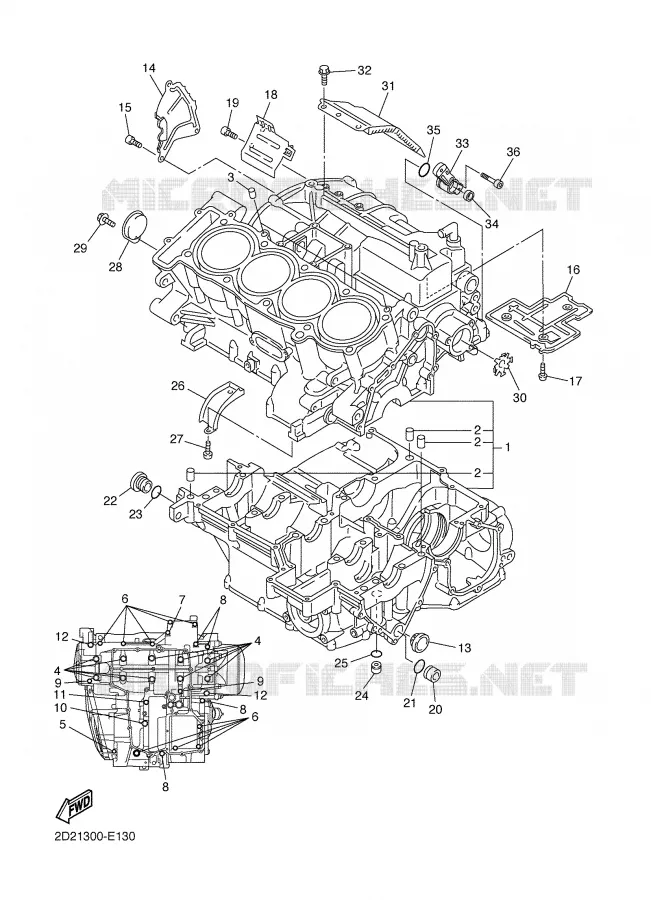 CARTER MOTEUR Yamaha MOTO 1300 2006 FJR AS ABS  FJR1300AS