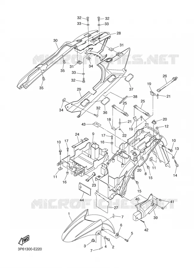 GARDE BOUE Yamaha MOTO 1300 2006 FJR AS ABS  FJR1300AS