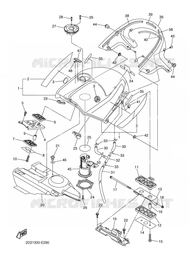 RESERVOIR A ESSENCE Yamaha MOTO 1300 2006 FJR AS ABS  FJR1300AS