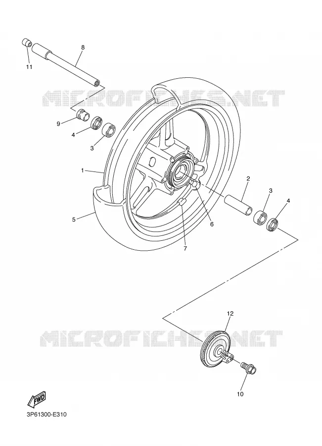 ROUE AVANT Yamaha MOTO 1300 2006 FJR AS ABS  FJR1300AS