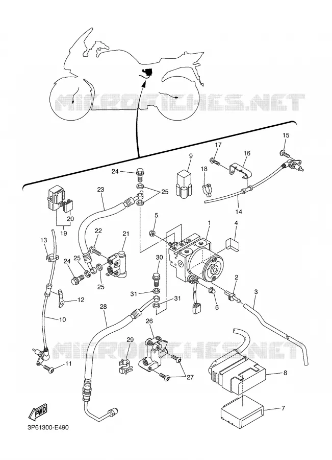 PARTIE ELECTRIQUE 3 Yamaha MOTO 1300 2006 FJR AS ABS  FJR1300AS