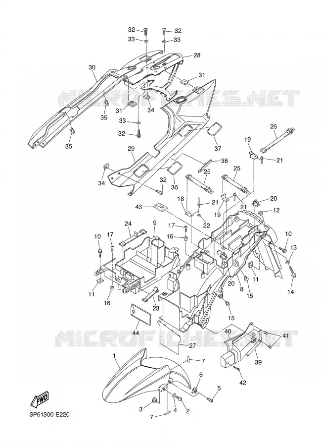 GARDE BOUE Yamaha MOTO 1300 2007 FJR  FJR1300AS