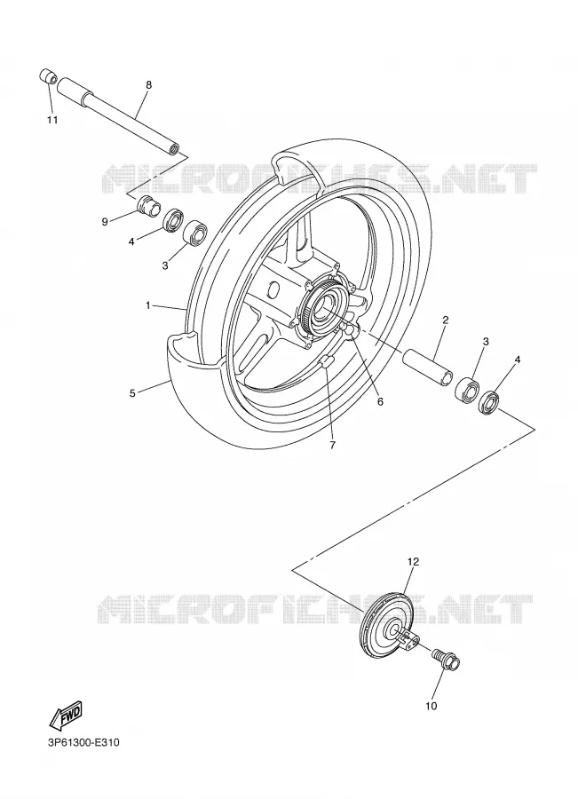 ROUE AVANT Yamaha MOTO 1300 2007 FJR  FJR1300AS