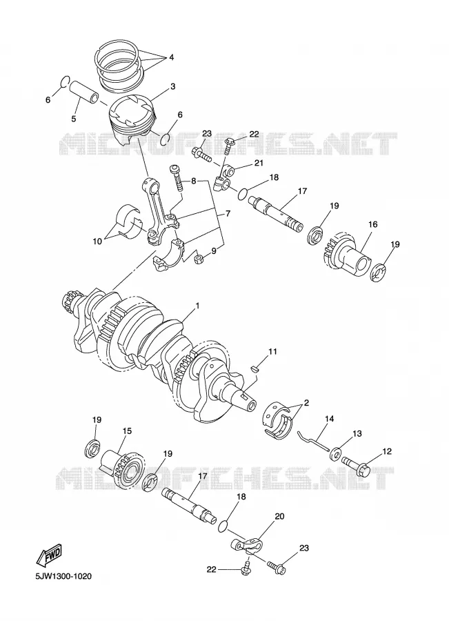 VILEBREQUIN / PISTON Yamaha MOTO 1300 2007 FJR  FJR1300AS