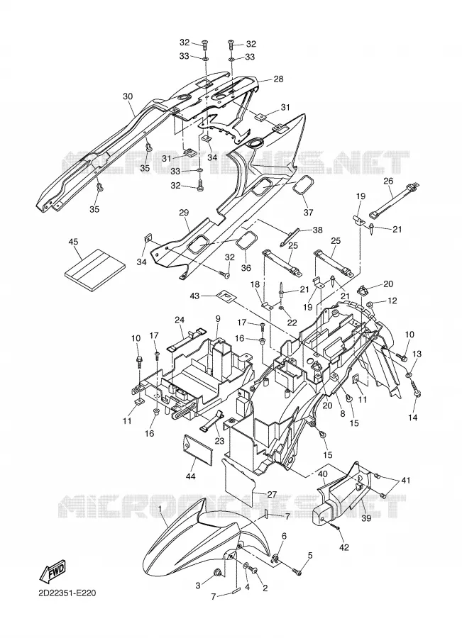 GARDE BOUE Yamaha MOTO 1300 2007 FJR  FJR1300AS