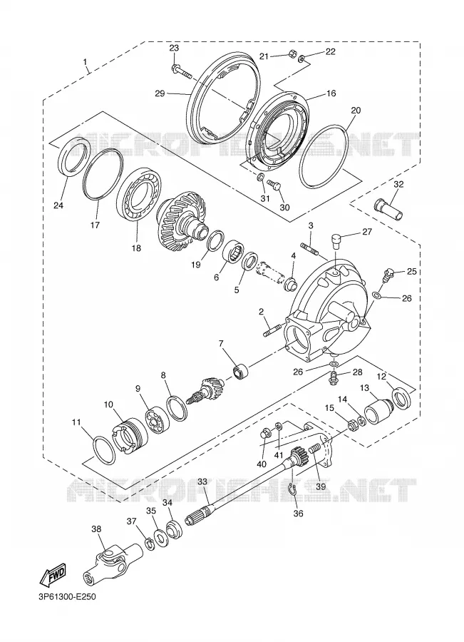 CARDAN / COUPLE CONIQUE Yamaha MOTO 1300 2007 FJR  FJR1300AS
