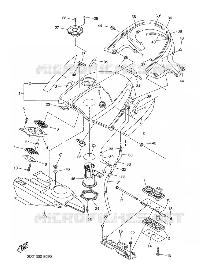 RESERVOIR A ESSENCE Yamaha MOTO 1300 2007 FJR  FJR1300AS