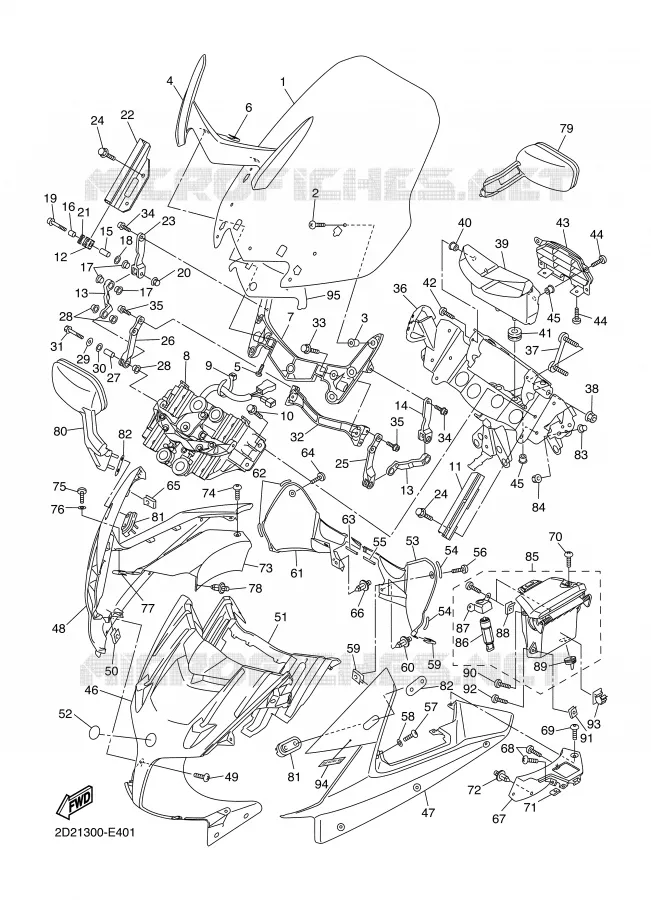 CARENAGES 1  Yamaha MOTO 1300 2007 FJR  FJR1300AS