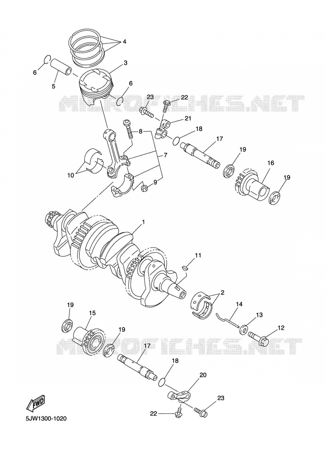 VILEBREQUIN / PISTON Yamaha MOTO 1300 2008 FJR AS ABS  FJR1300AS