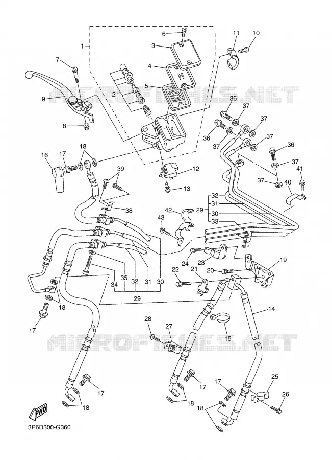 MAITRE CYLINDRE AVANT Yamaha MOTO 1300 2008 FJR AS ABS  FJR1300AS
