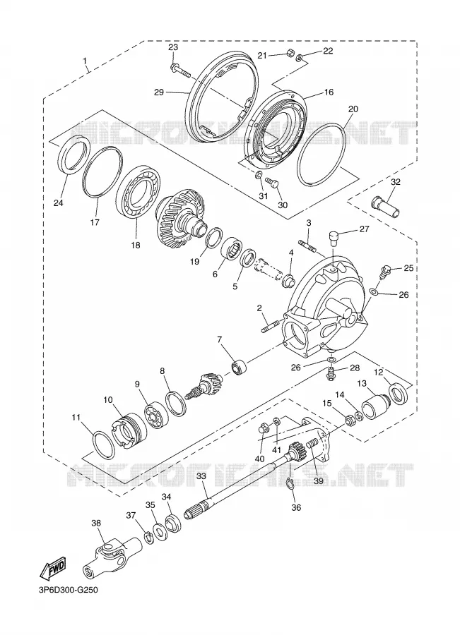 CARDAN / COUPLE CONIQUE Yamaha MOTO 1300 2008 FJR AS ABS  FJR1300AS