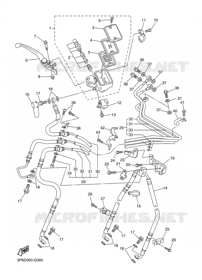 MAITRE CYLINDRE AVANT Yamaha MOTO 1300 2008 FJR AS ABS  FJR1300AS