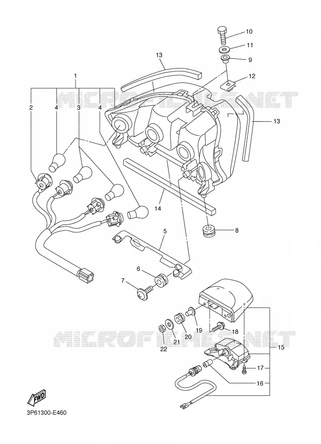 FEU ARRIERE Yamaha MOTO 1300 2008 FJR AS ABS  FJR1300AS