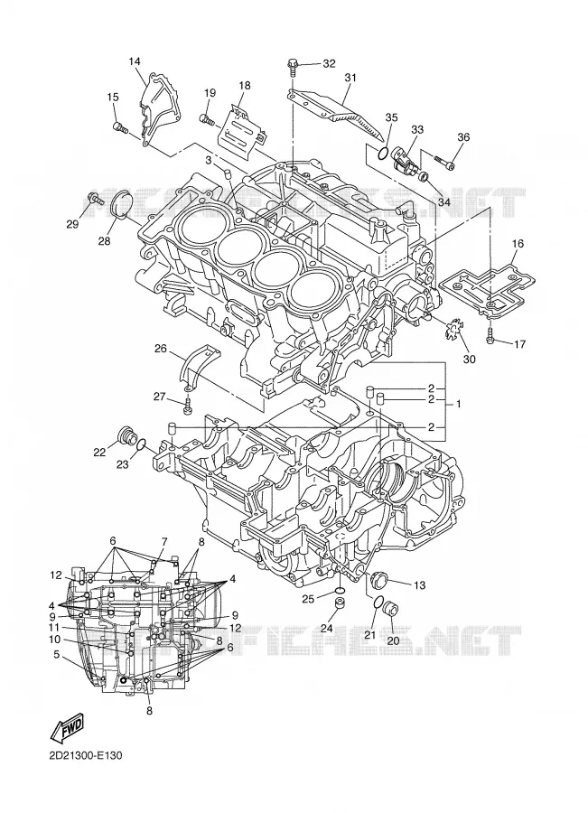 CARTER MOTEUR Yamaha MOTO 1300 2006 FJR AS ABS  FJR1300ASV