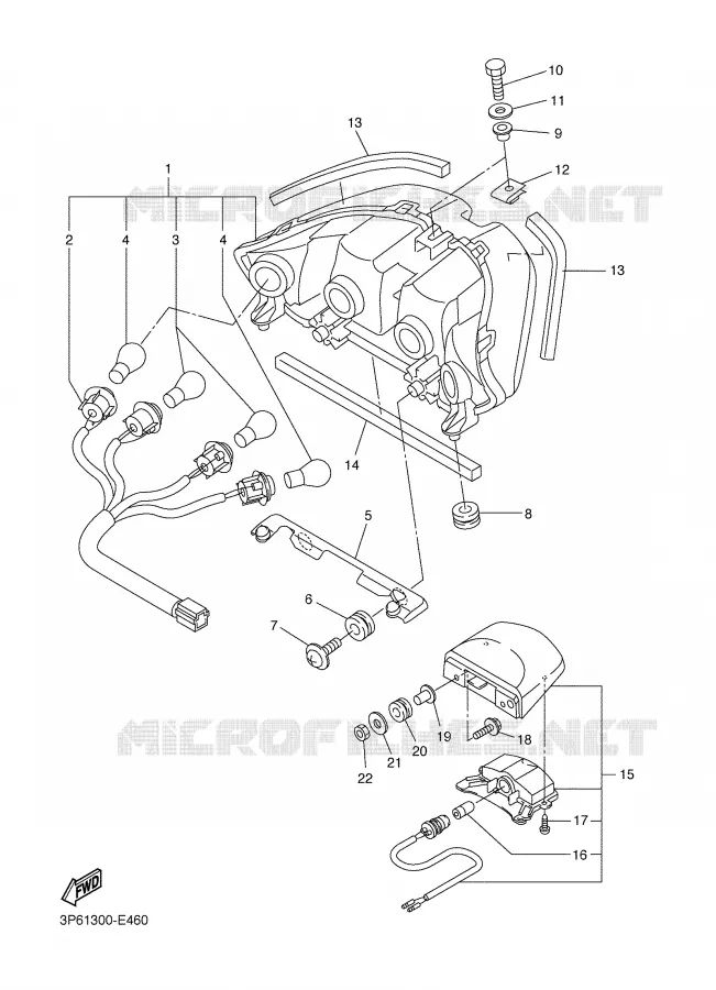 FEU ARRIERE Yamaha MOTO 1300 2006 FJR AS ABS  FJR1300ASV