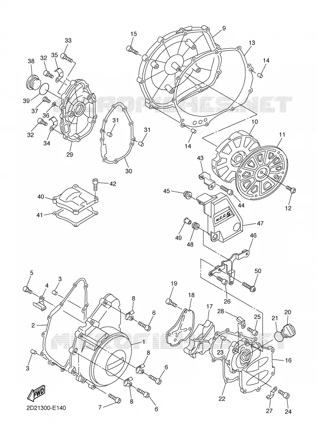 CARTER - MOTEUR 1 Yamaha MOTO 1300 2007 FJR AS ABS  FJR1300ASW