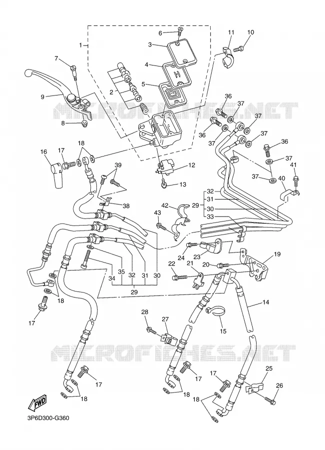 MAITRE CYLINDRE AVANT Yamaha MOTO 1300 2008 FJR AS ABS  FJR1300ASX