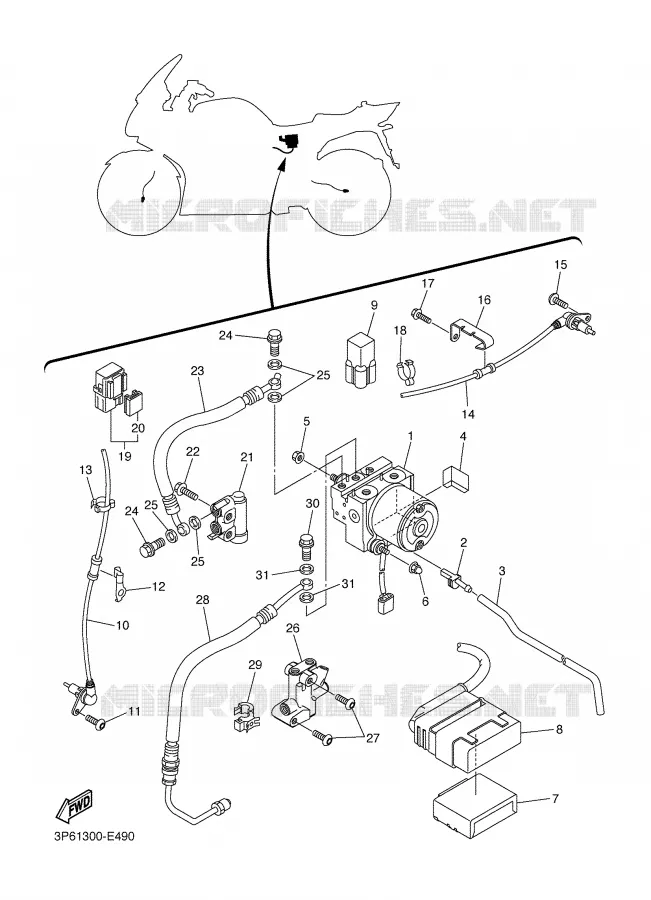 PARTIE ELECTRIQUE 3 Yamaha MOTO 1300 2007 FJR ABS  FJR1300AW