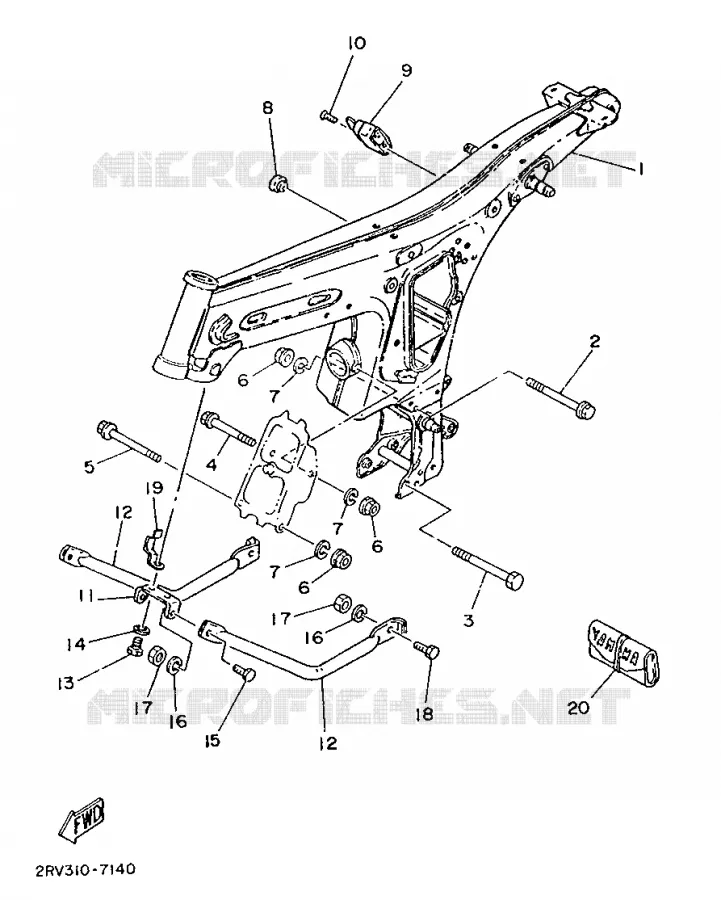 CADRE Yamaha MOTO 50 1988 FS1  FS1