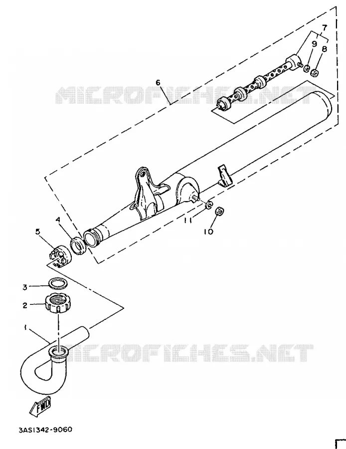 ECHAPPEMENT Yamaha MOTO 50 1989 FS1  FS1