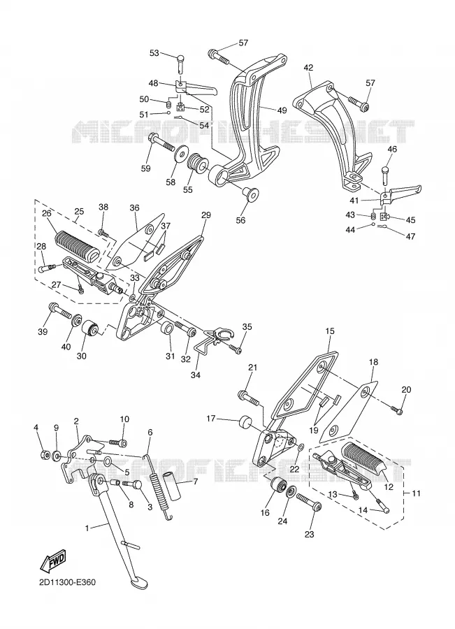SUPPORT / REPOSE PIEDS Yamaha MOTO 1000 2006 FZ1  FZ1-N FAZER _