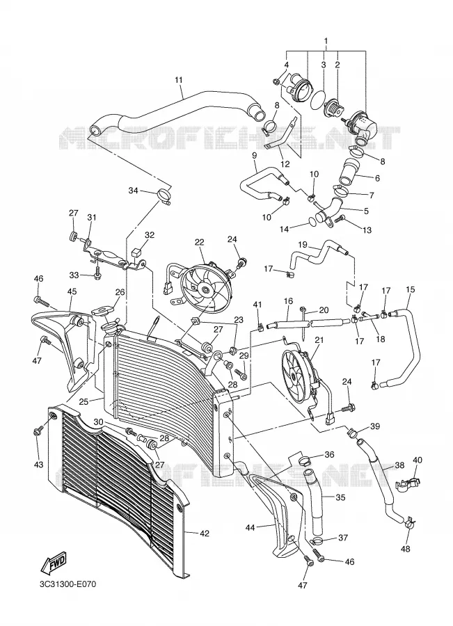 RADIATEUR / DURITES Yamaha MOTO 1000 2006 FAZER  FZ1-S
