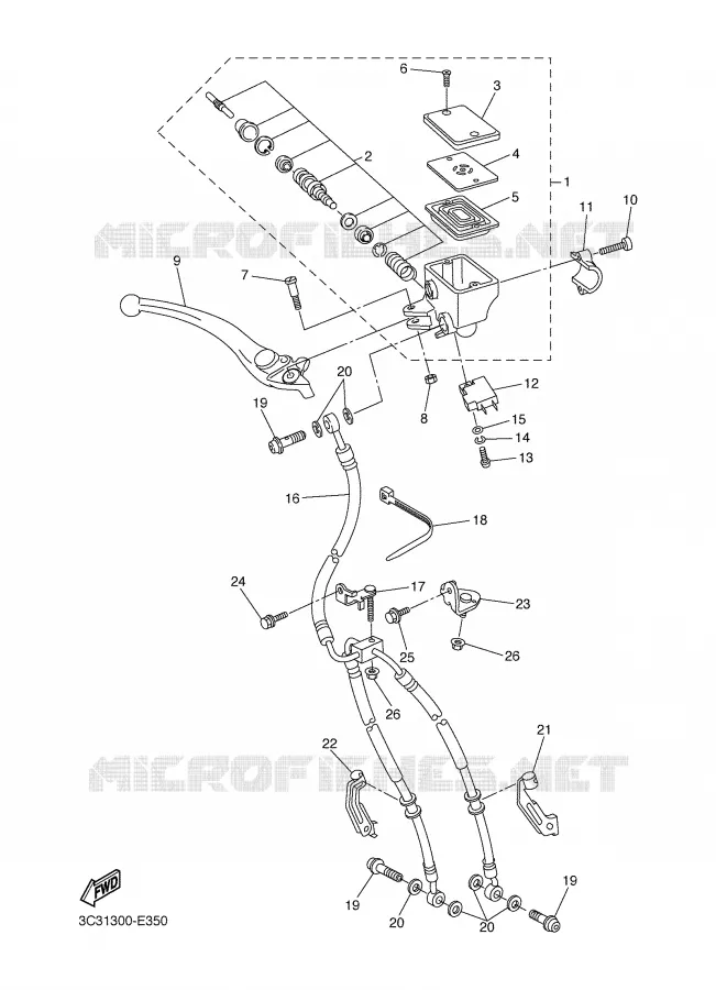 MAITRE CYLINDRE AVANT Yamaha MOTO 1000 2006 FAZER  FZ1-S