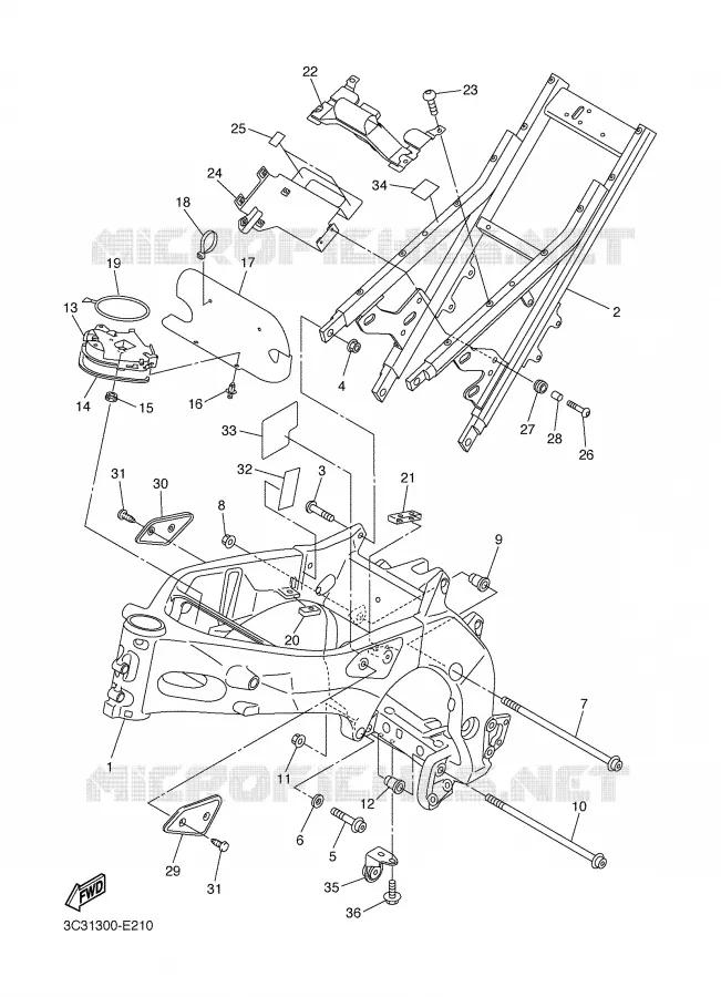 CADRE Yamaha MOTO 1000 2006 FAZER  FZ1-S