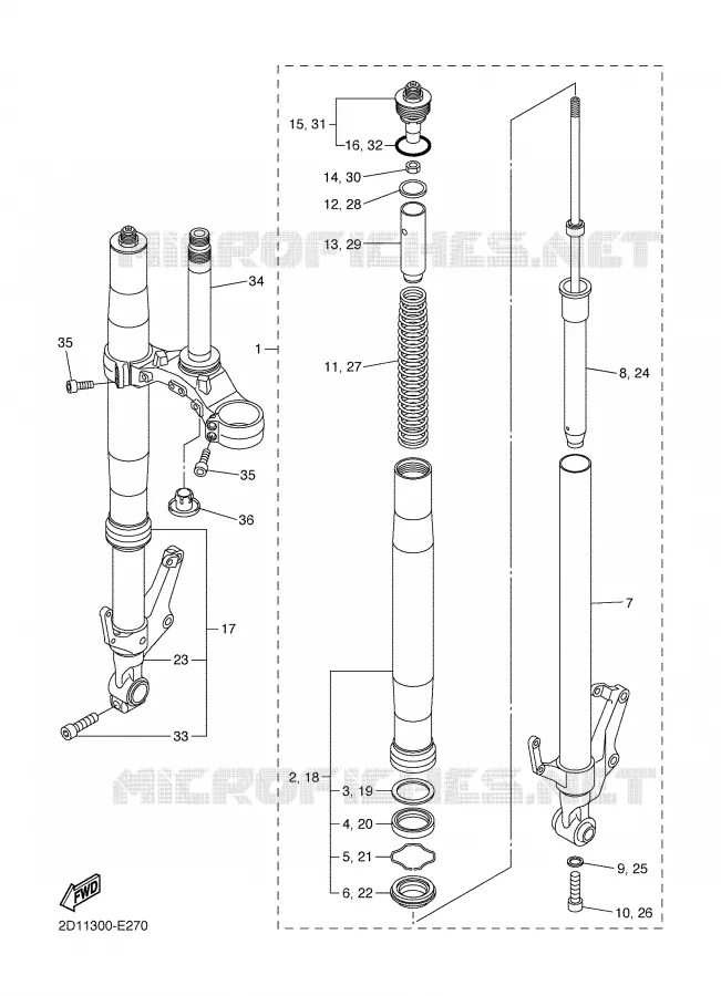FOURCHE Yamaha MOTO 1000 2006 FAZER  FZ1-S
