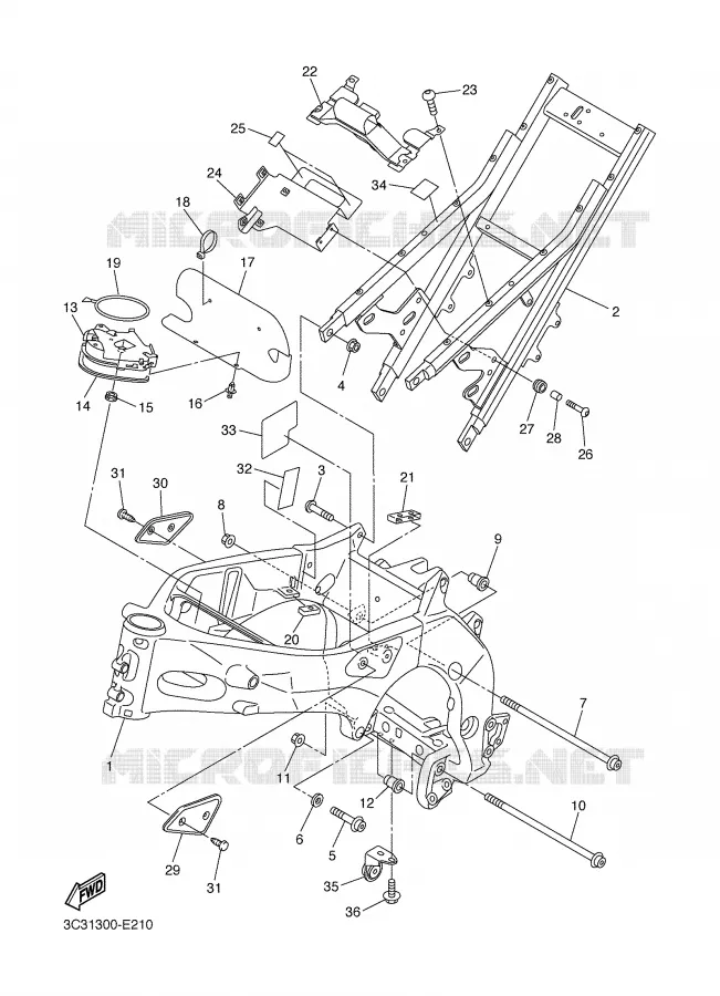 CADRE Yamaha MOTO 1000 2006 FAZER  FZ1-S