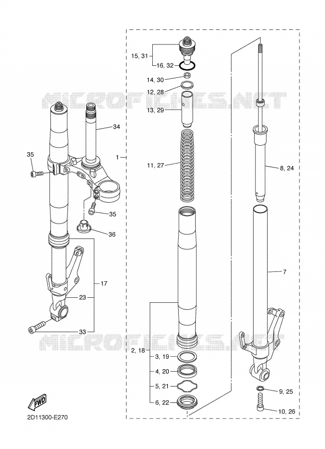 FOURCHE Yamaha MOTO 1000 2007 FAZER  FZ1-S