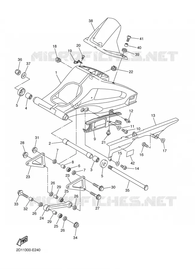 BRAS ARRIERE Yamaha MOTO 1000 2007 FAZER  FZ1-S