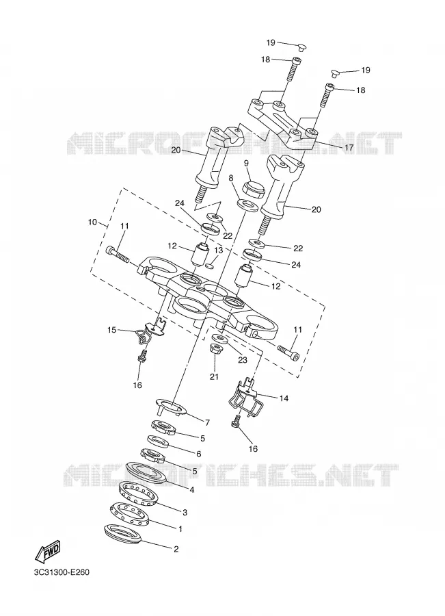 DIRECTION Yamaha MOTO 1000 2007 FAZER  FZ1-S