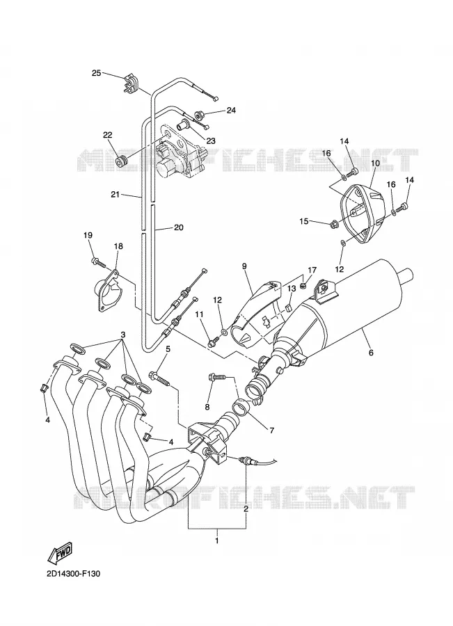 ECHAPPEMENT Yamaha MOTO 1000 2008 FAZER  FZ1-S