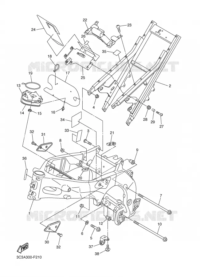 CADRE Yamaha MOTO 1000 2008 FAZER  FZ1-S