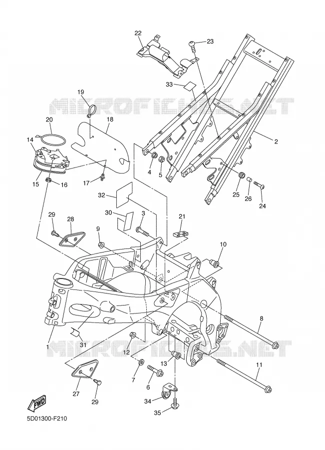 CADRE Yamaha MOTO 1000 2007 FAZER ABS  FZ1-SA