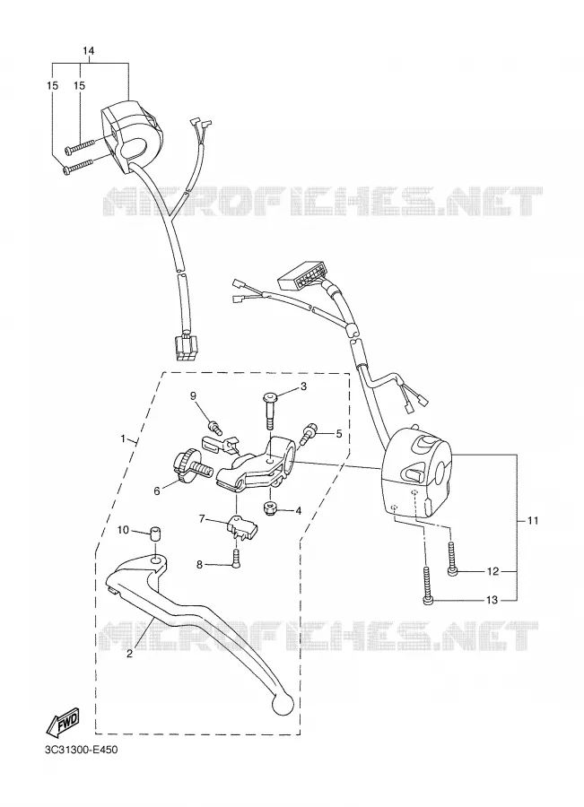 COMMODO / LEVIER Yamaha MOTO 1000 2007 FAZER ABS  FZ1-SA