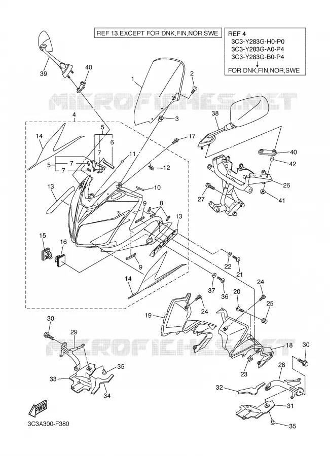 CARENAGES 1  Yamaha MOTO 1000 2007 FAZER  FZ1-SW