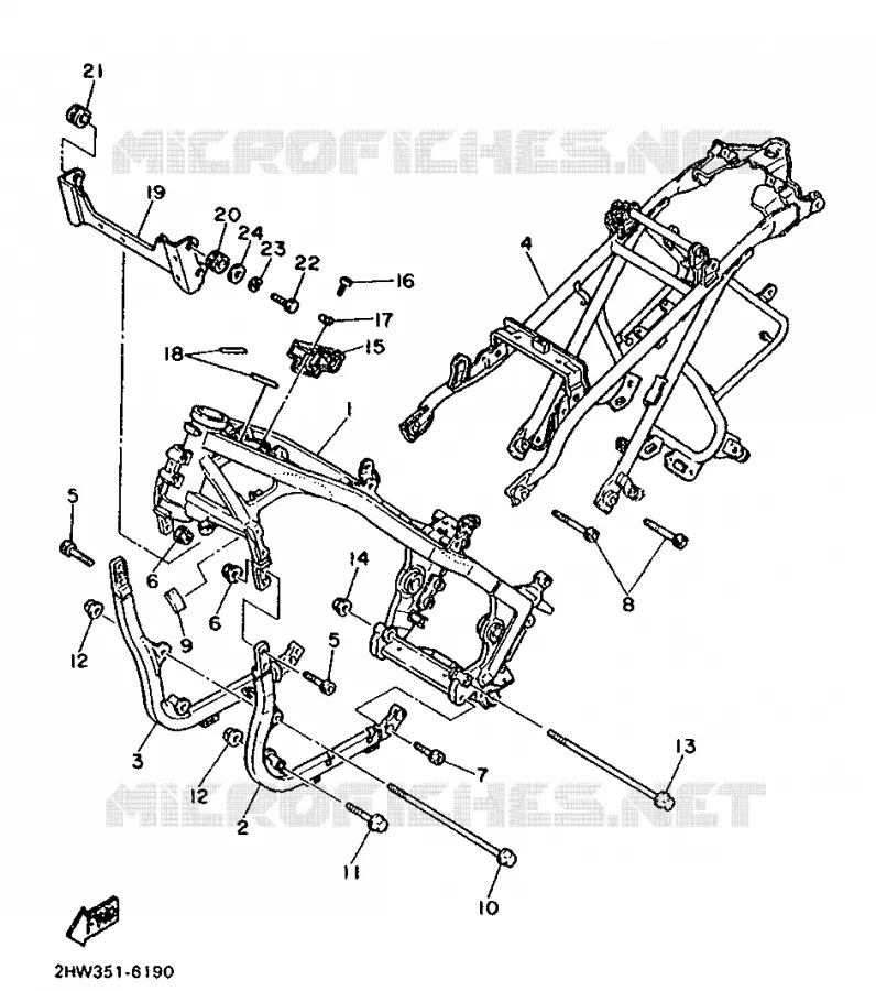 CADRE Yamaha MOTO 600 1986 FZ  FZ600