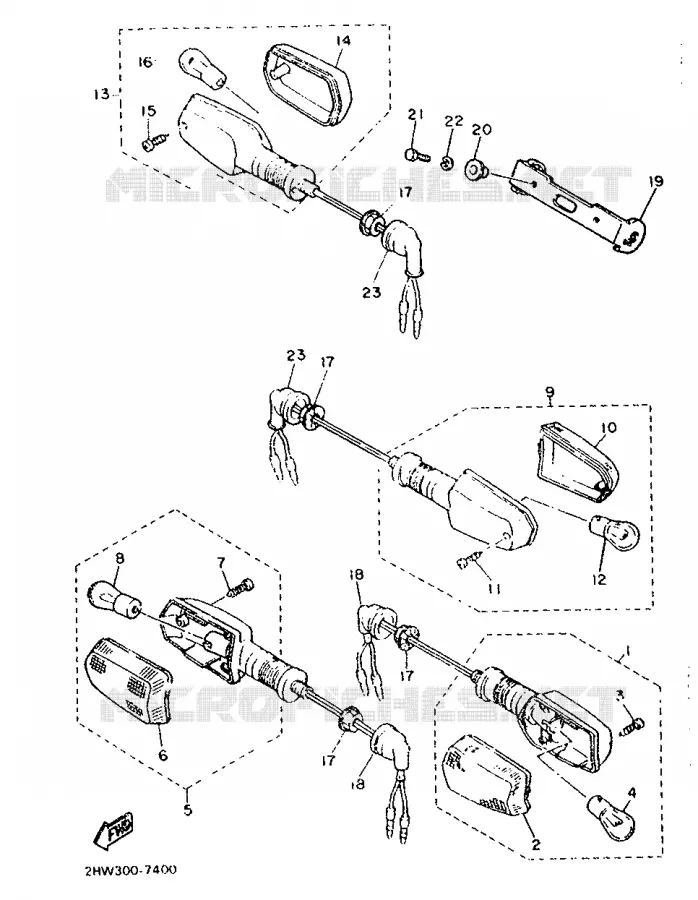 CLIGNOTANT Yamaha MOTO 600 1988 FZ  FZ600