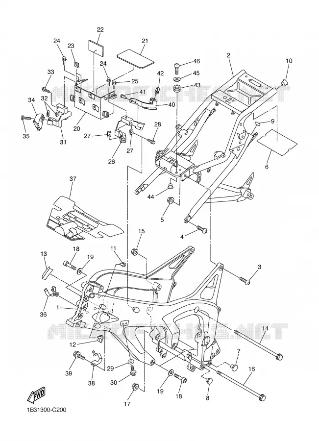 CADRE Yamaha MOTO 600 2004 FZ6  FZ6-N