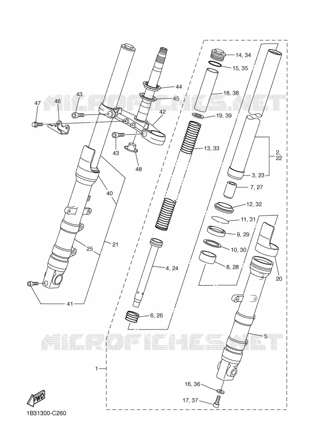 FOURCHE Yamaha MOTO 600 2004 FZ6  FZ6-N