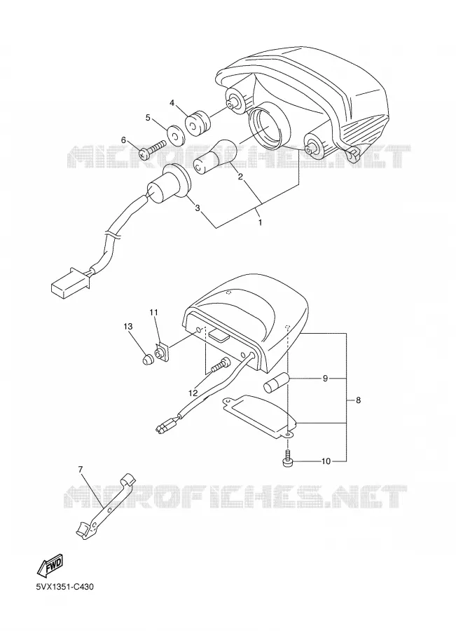 FEU ARRIERE Yamaha MOTO 600 2004 FZ6  FZ6-N