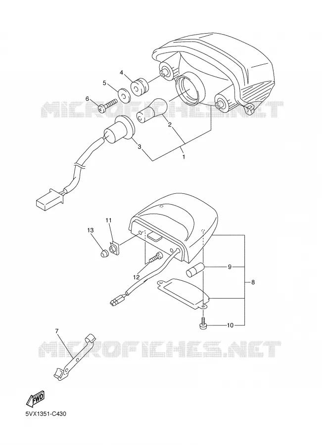 FEU ARRIERE Yamaha MOTO 600 2005 FZ6  FZ6-N