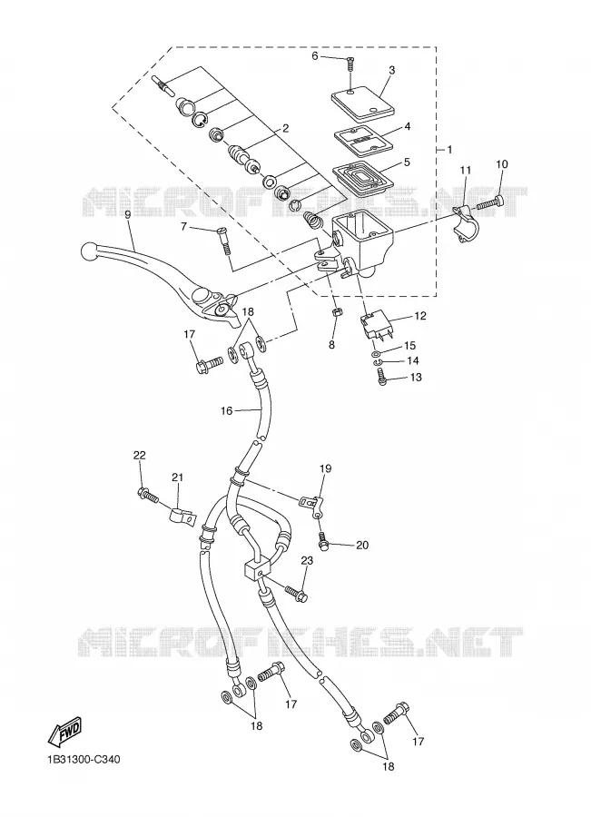 MAITRE CYLINDRE AVANT Yamaha MOTO 600 2006 FZ6  FZ6-N