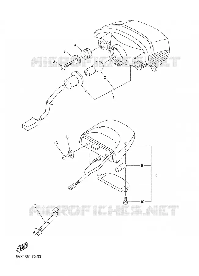 FEU ARRIERE Yamaha MOTO 600 2006 FZ6  FZ6-N