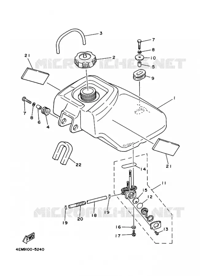 RESERVOIR A ESSENCE Yamaha QUAD 80 1998 RAPTOR  YFM80