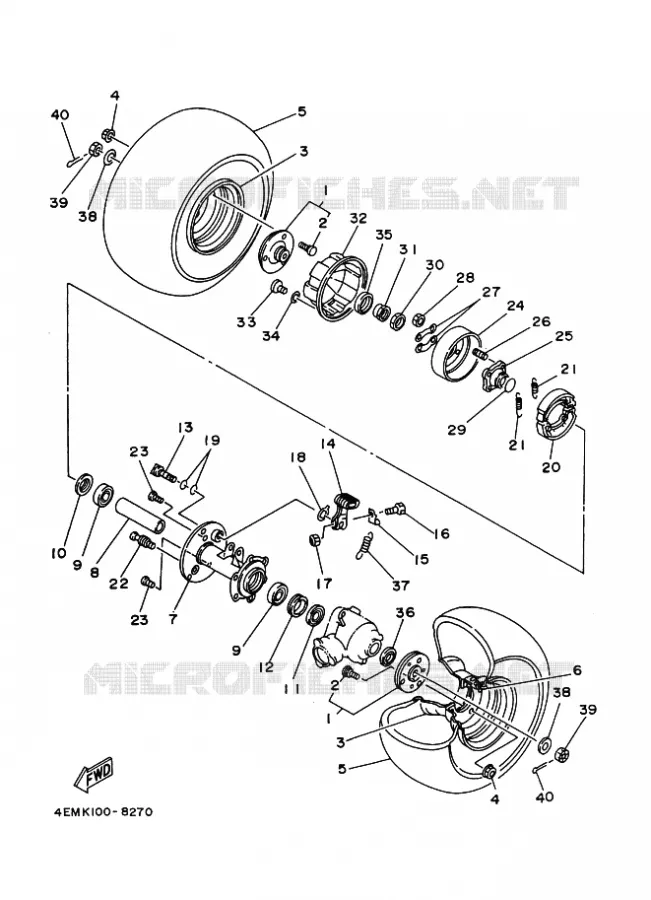 ROUE ARRIERE Yamaha QUAD 80 1998 RAPTOR  YFM80