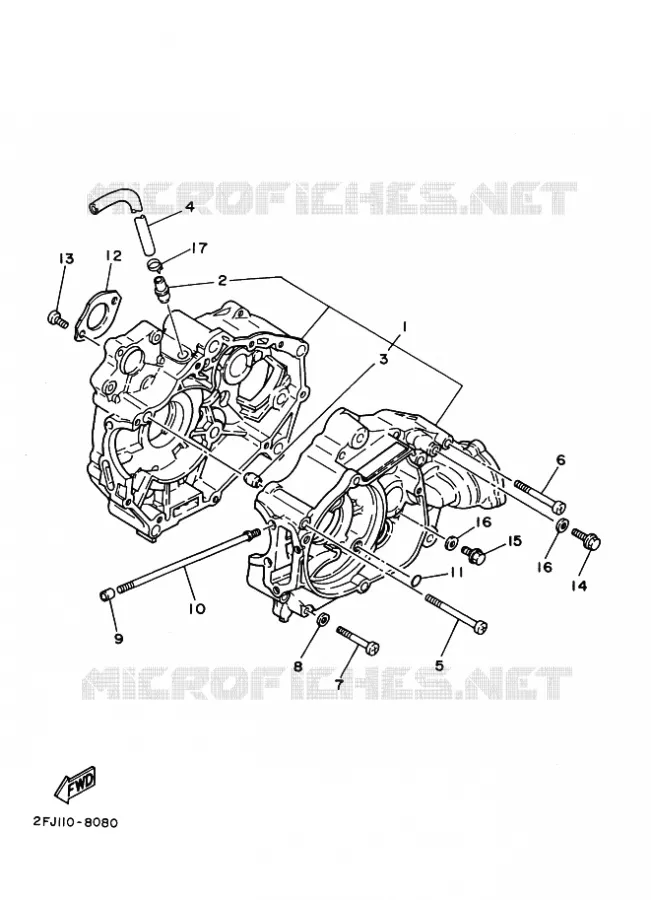 CARTER MOTEUR Yamaha QUAD 80 1997 RAPTOR  YFM80